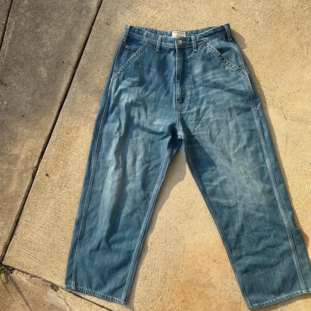 We The Free Free People Wide Leg Jeans Blue Utility Denim 28 - Picture 6 of 7